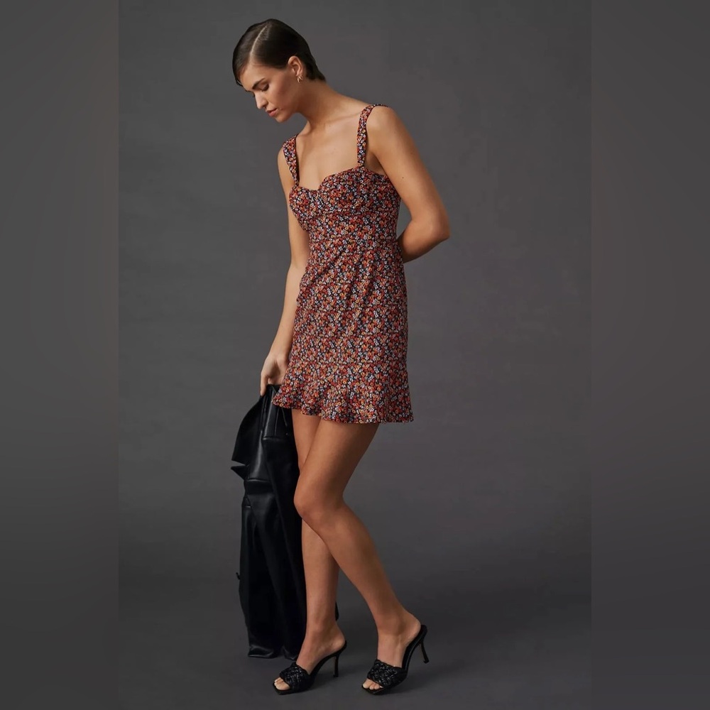 Anthropologie Hutch Floral Ditsy Corset Mini Dress Sleeveless Large